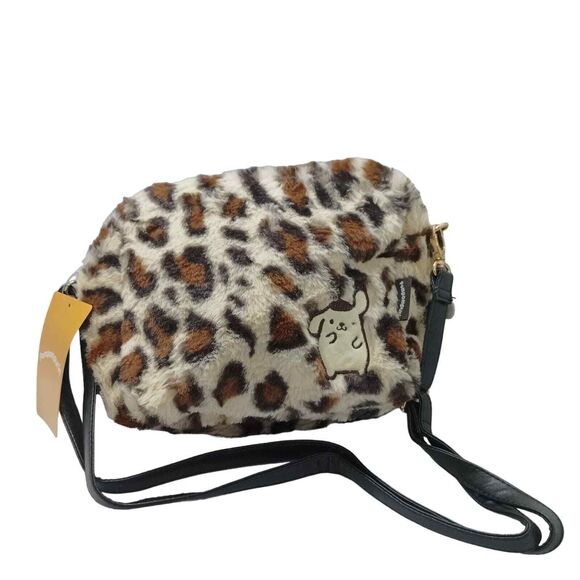 Pompompurin sanrio animal print faux fur shoulder bag - Picture 9 of 9